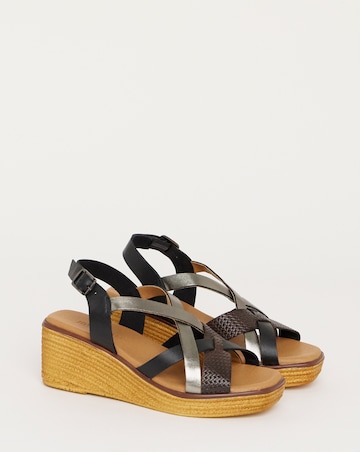 Magnolia Multi Strap Wedge Sandals - Extra Wide Fit (EEE)
