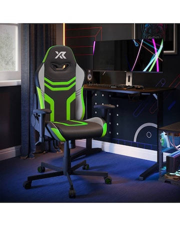 X Rocker Agility Compact Ergonomic PC Gaming Chair for Juniors - Green