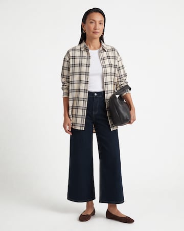 24/7 Dark Blue Wide Crop Jeans
