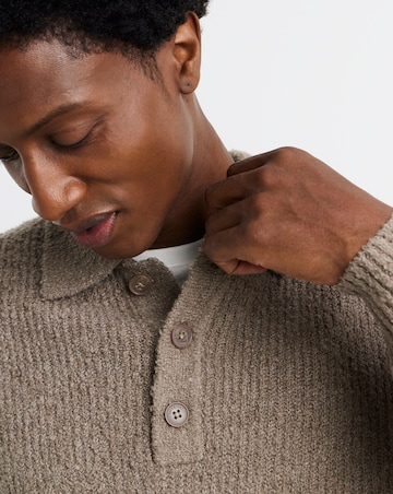 Only & Sons Dale Relaxed Long Sleeve Knitted Polo - Walnut