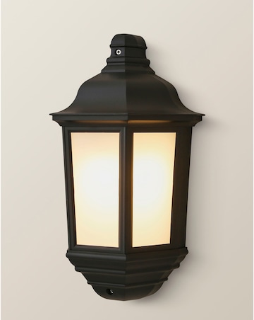 ValueLights Wiltshire Black IP44 Outdoor Porch Wall Light Flush Lantern