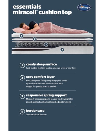 Silentnight Essentials Miracoil Cushion Top Mattress