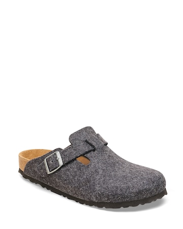 Birkenstock Classic Wooly Arizona Clogs - Anthracite