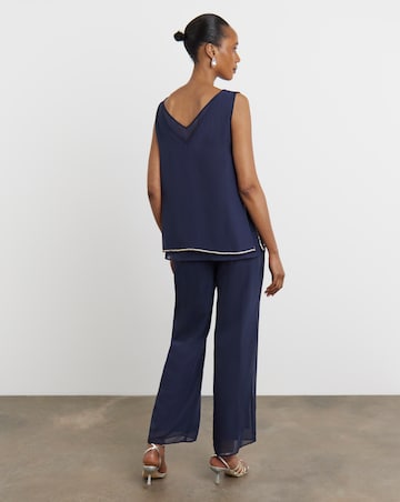 Joanna Hope Beaded Chiffon Trouser Set