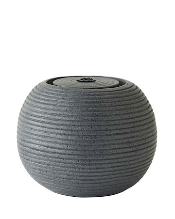 ValueLights Round Ribbed Solar Powered Outdoor Water Fountain Garden Light