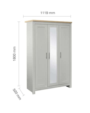 Highgate 3 Door Wardrobe With Mirror