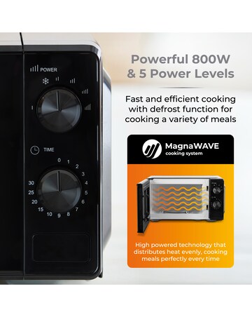 Tower 20L 800W Microwave Black