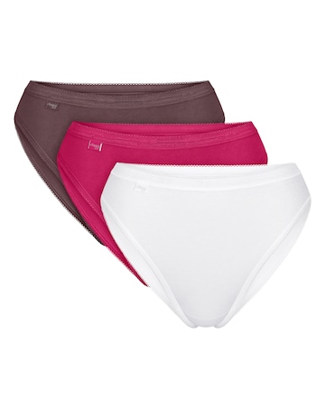 Sloggi (3 Pack) Tai High Leg Knickers Pink Multi