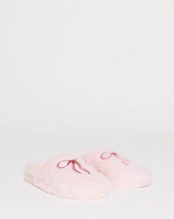 Sonnet Bow Fluffy Slippers - Extra Wide Fit (EEE)
