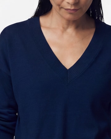Navy Slouchy V Neck Tunic