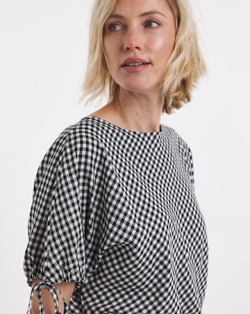 Gingham Elasticated Boxy Top