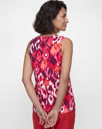 Printed V Neck Woven Vest