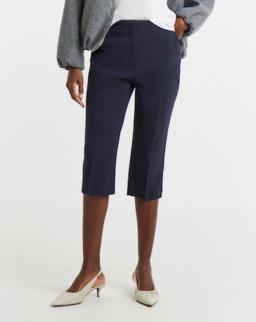 Navy Capri Cropped Trousers