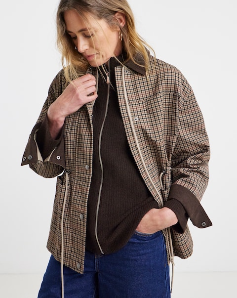 Cinched Waist Barn Jacket