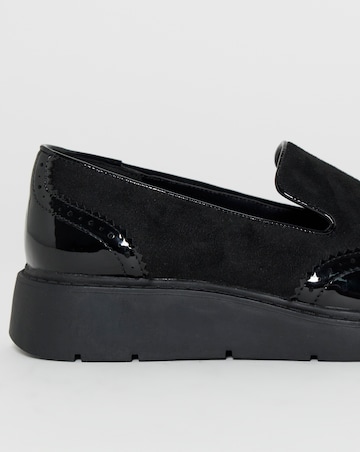 Claire Low Wedge Contrast Loafers - Wide Fit (E)