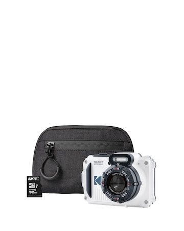 Kodak PIXPRO WPZ2 16MP 4x Zoom Tough Camera - White + 32GB Micro SD + Case