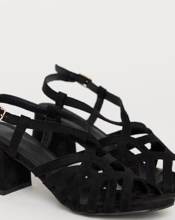 Calm Multi Strap Block Heel Sandals - Wide Fit (E)