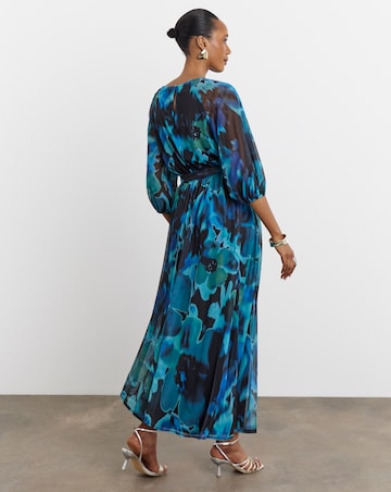 Joanna Hope Printed Mesh Maxi Dress
