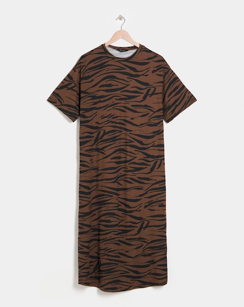 Soft Touch Half Sleeve Midi T-Shirt Dress