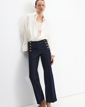 Mango Emily Wide Leg Jean with Side Buttons