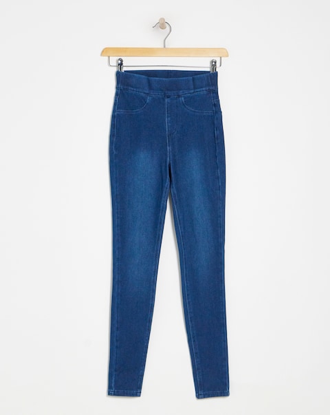 Mid Blue Stretch Jersey Denim Jeggings