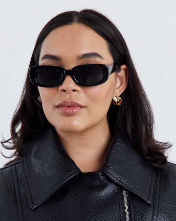 Black Relaxed Belted Faux Leather Biker Jacket