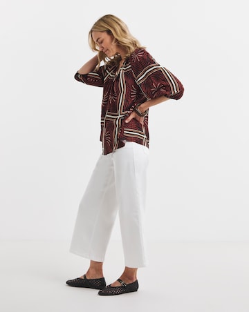 Collarless Button Through Blouse