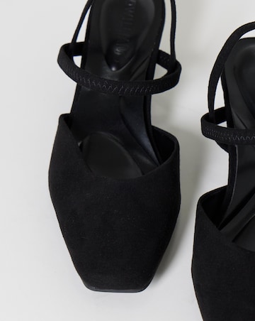 Lita Slingback Block Heel Shoes - Wide Fit (E)