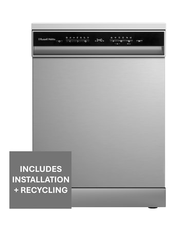 Russell Hobbs RH60DW10C1SS 14 Place Settings Full Size Dishwasher Inox + Install