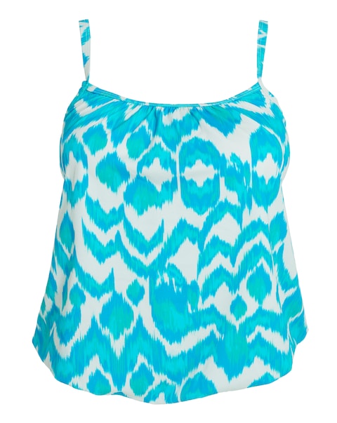 JD Williams Ikat Print Blouson Tankini Top