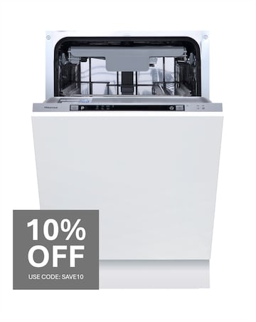 Hisense HV523E15UK Fully Integrated Slimline Dishwasher 10 Place Settings White
