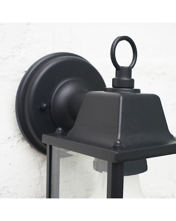 ValueLights Allgreave IP23 Black Outdoor Wall Light Lantern - Bulb Included