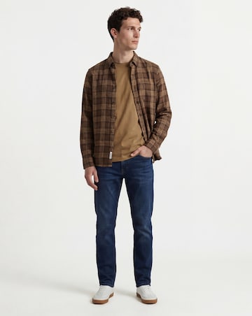 Pure Cotton Crew Neck T-Shirt Long - Beige