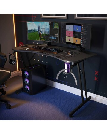 X Rocker Panther Evo 120cm Gaming Desk with Mousepad - Black