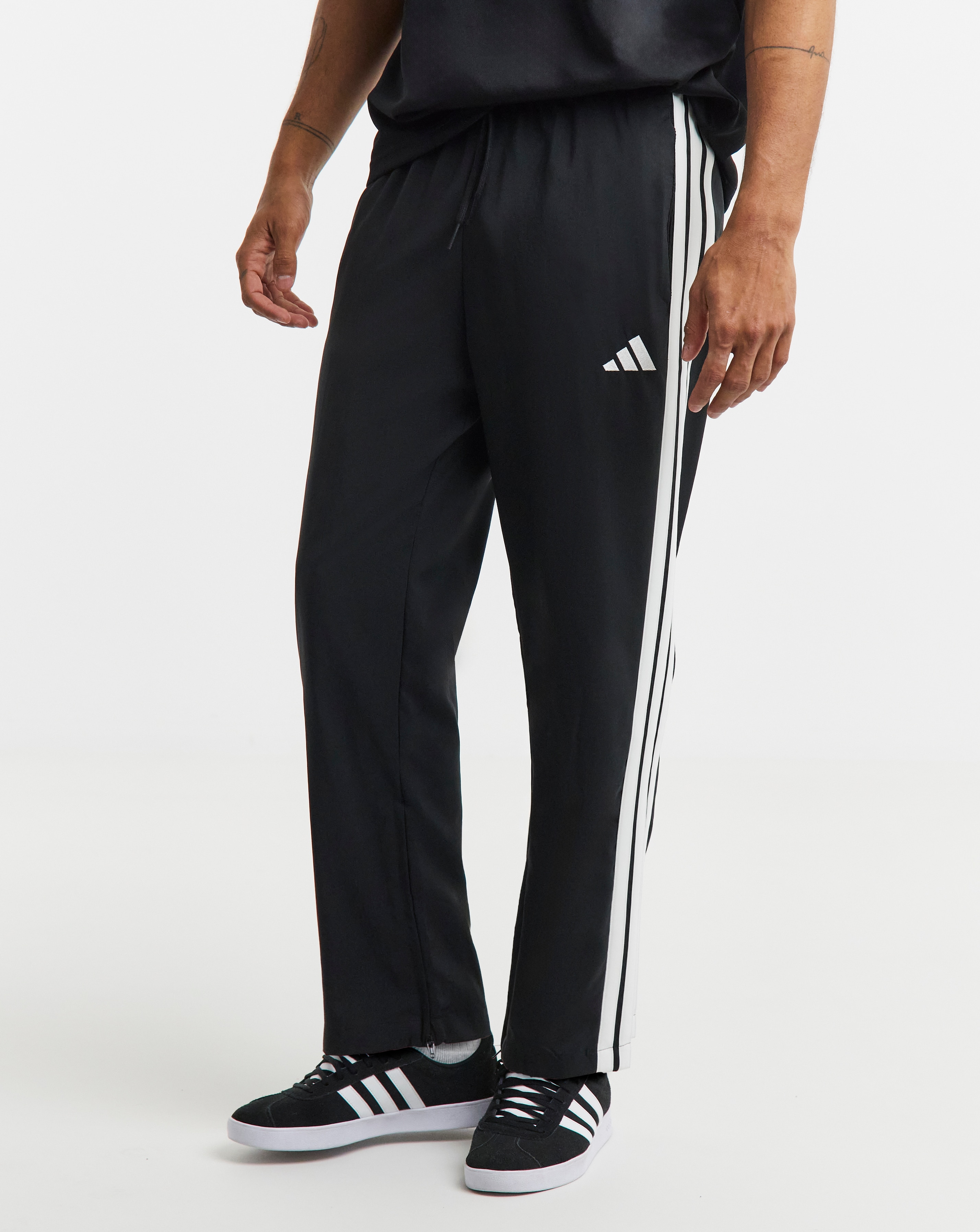 adidas 3 Stripes Open Hem Zipped Pants | JD Williams