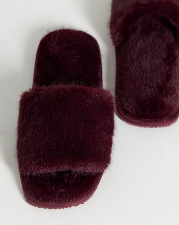 Maisie Fluffy Mule Slippers - Wide Fit (E)