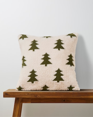 Carved Trees Faux Fur Cushion