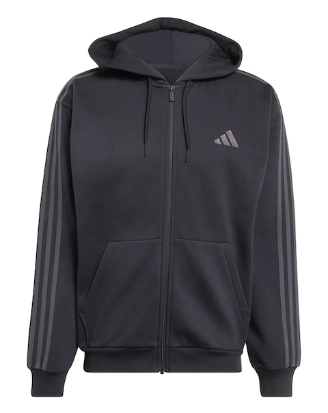 adidas 3 Stripes Fleece Full Zip Hoodie