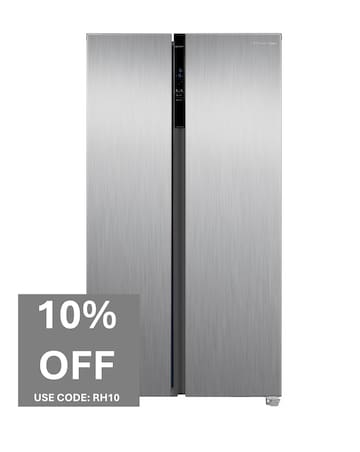 Russell Hobbs RH90AFF201SS Slim American Fridge Freezer Inox + Install
