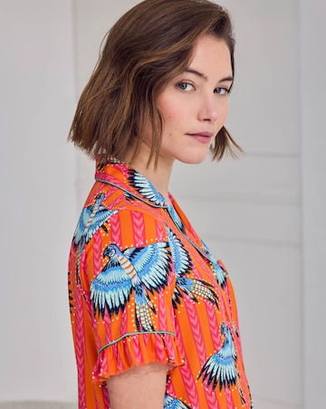 Chelsea Peers Short Sleeve Reverse Ruffle Set