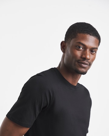 Pure Cotton Crew Neck T-Shirt Extra Long- Black