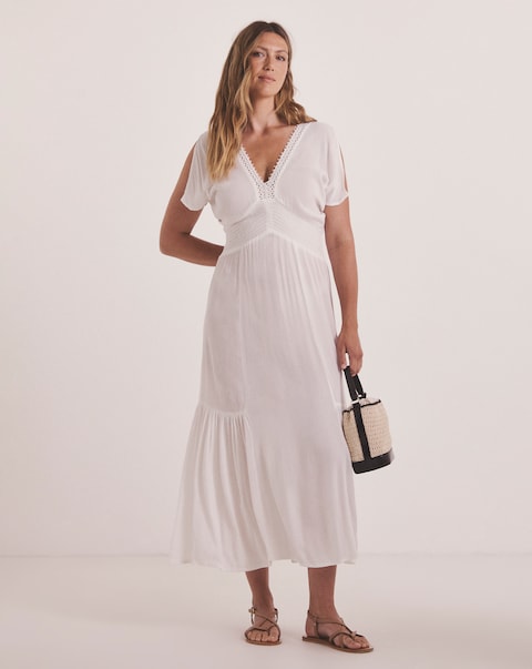 Rayon Crepe Maxi Beach Dress
