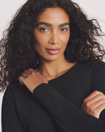Pretty Secrets Thermal Brushed Fleece Long Sleeve Top Black