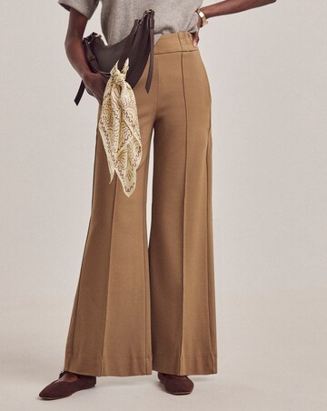 Anthology Camel Ponte Pull On Wide Leg Trouser