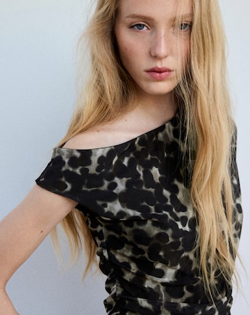 Mango Asymmetric Printed Top