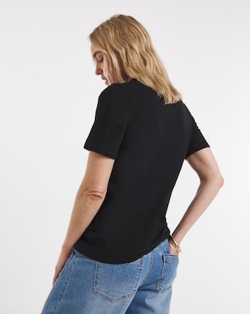 Pure Cotton Black Crew Neck Short Sleeve T-shirt