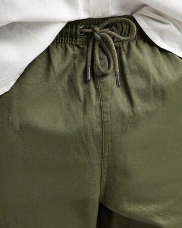 Linen Blend Elasticated Straight Fit Trouser