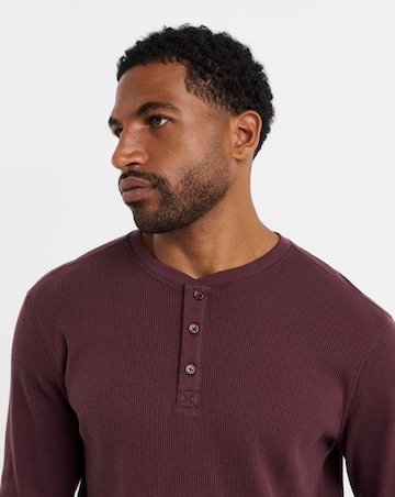 Textured Long Sleeve Grandad T-Shirt