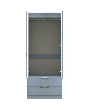 Haydn Ready Assembled 2 Door 2 Drawer Mirrored Wardrobe - Kids