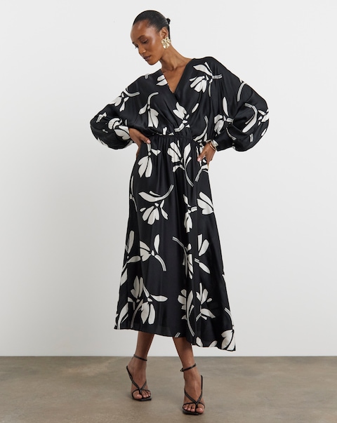 Joanna Hope Wrap Front Batwing Dress